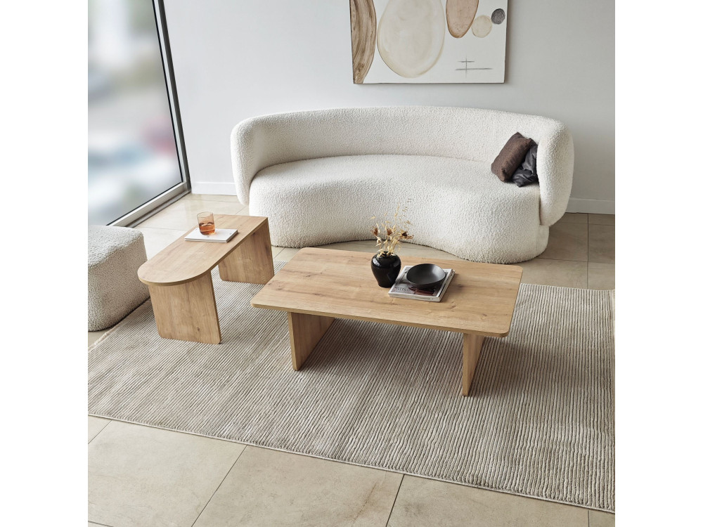 Juego de mesa baja de madera "París" 105 x 60 x 35 cm - Bronce
