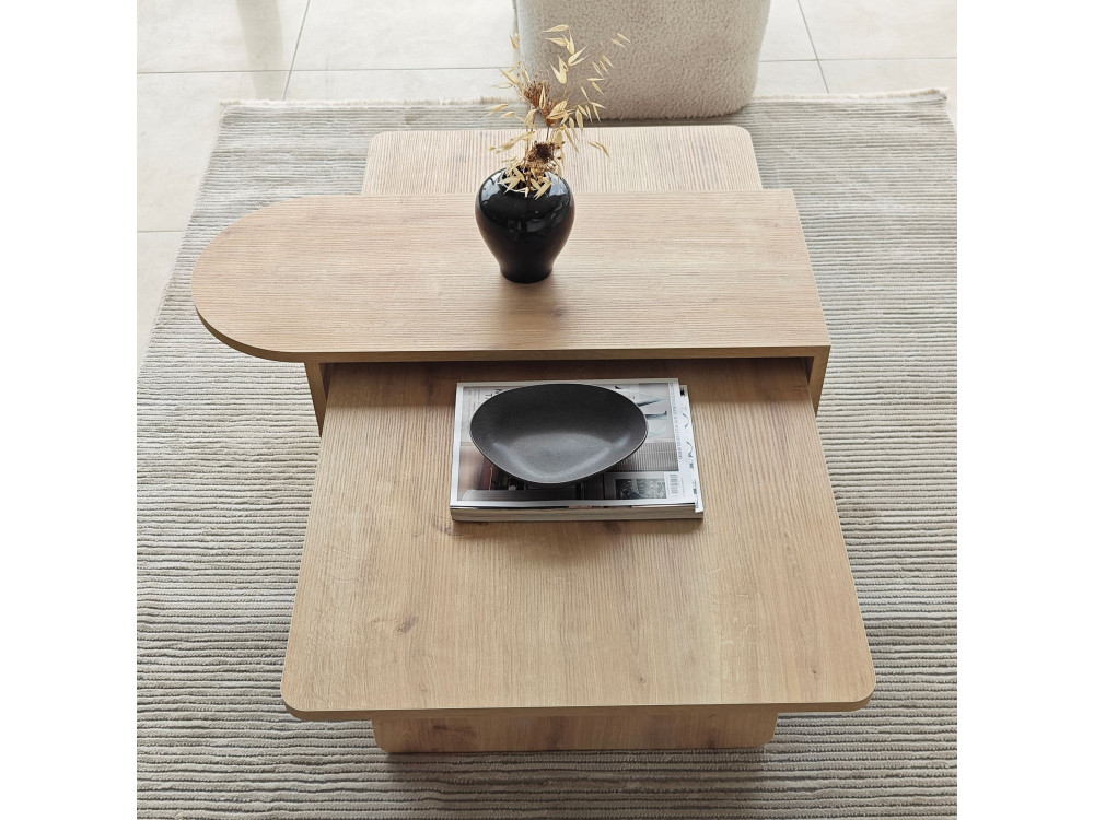 Juego de mesa baja de madera "París" 105 x 60 x 35 cm - Bronce
