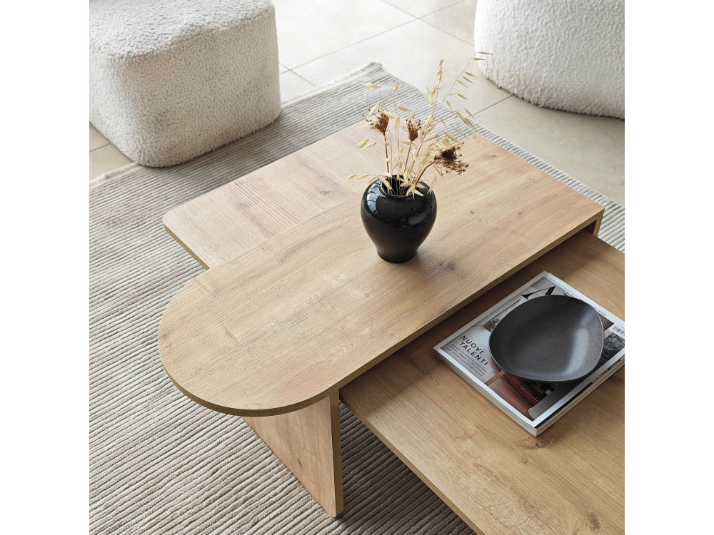 Juego de mesa baja de madera "París" 105 x 60 x 35 cm - Bronce
