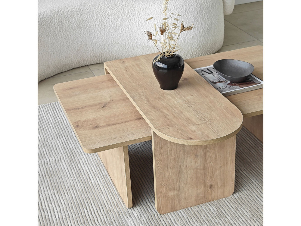 Juego de mesa baja de madera "París" 105 x 60 x 35 cm - Bronce