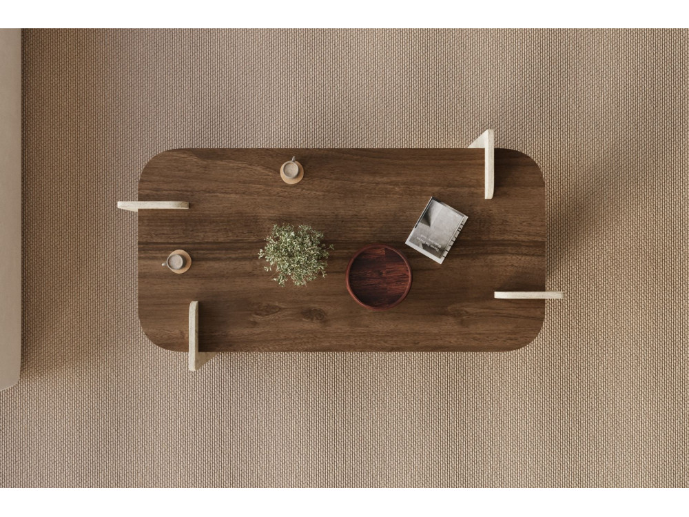Mesa baja de madera "Leapiri" - 120 x 60 x 35 cm - Marrón