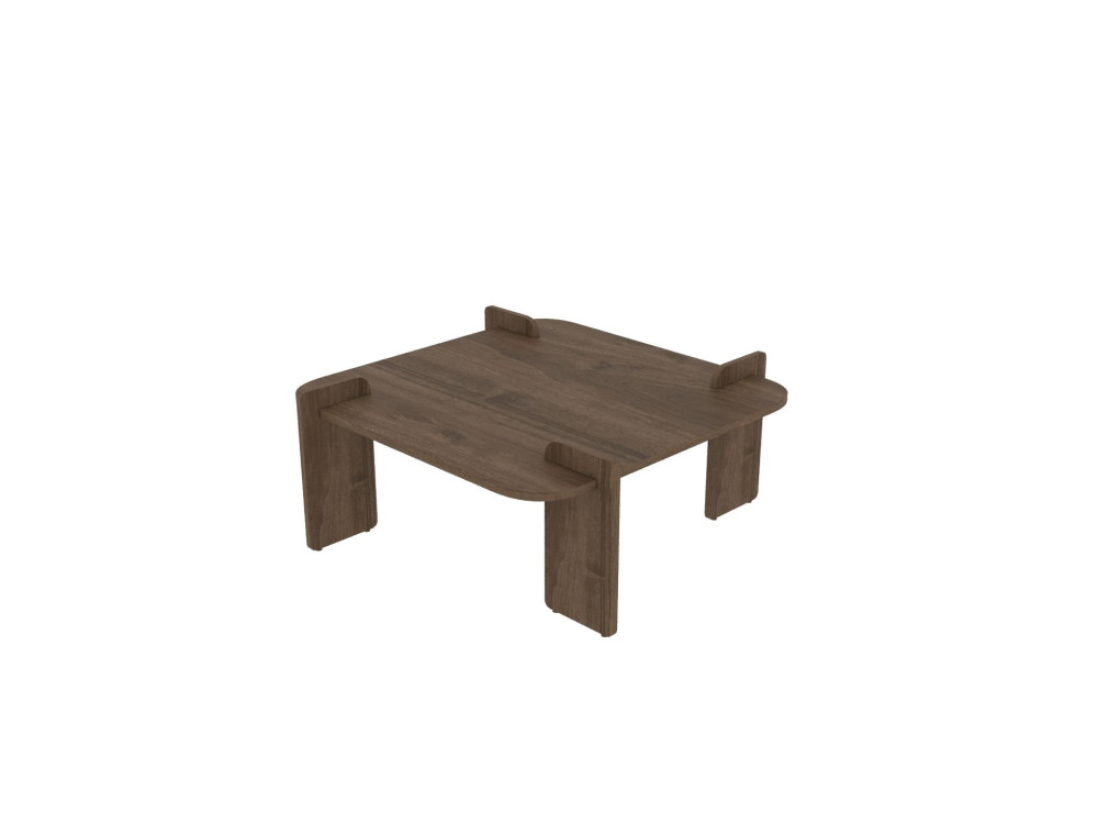 Mesa baja de madera "Woog" 90 x 90 x 35 cm - Nogal