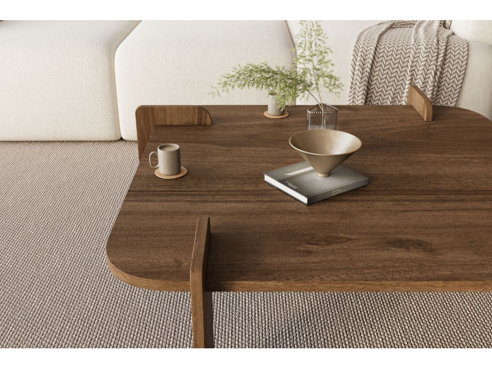 Mesa baja de madera "Woog" 90 x 90 x 35 cm - Nogal