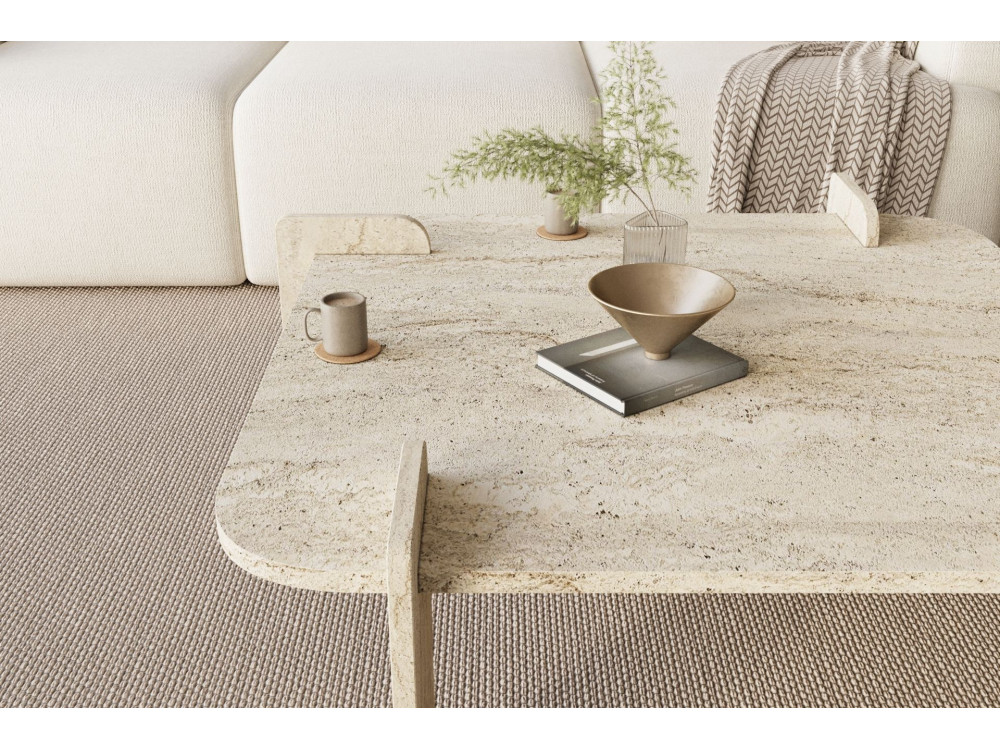Mesa baja de madera "Woog" 90 x 90 x 35 cm - Travertino
