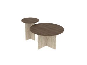 Juego de mesa baja de madera "Private" 70 x 70 x 40 cm - Nogal