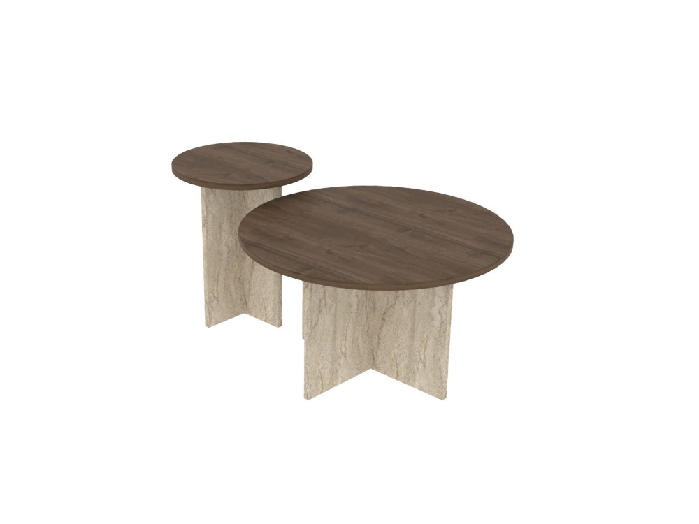 Juego de mesa baja de madera "Private" 70 x 70 x 40 cm - Nogal