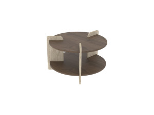 Mesa baja de madera "Oalla" 70 x 70 x 45 cm - Nogal