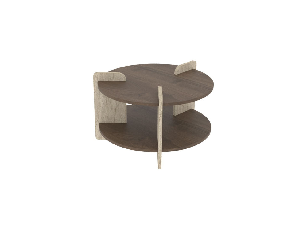 Mesa baja de madera "Oalla" 70 x 70 x 45 cm - Nogal