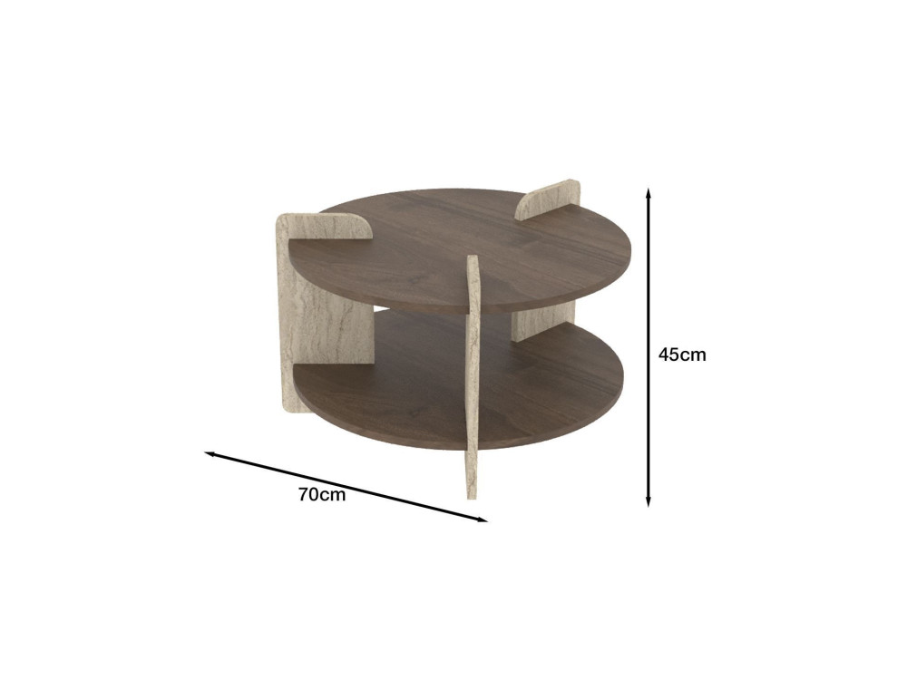 Mesa baja de madera "Oalla" 70 x 70 x 45 cm - Nogal