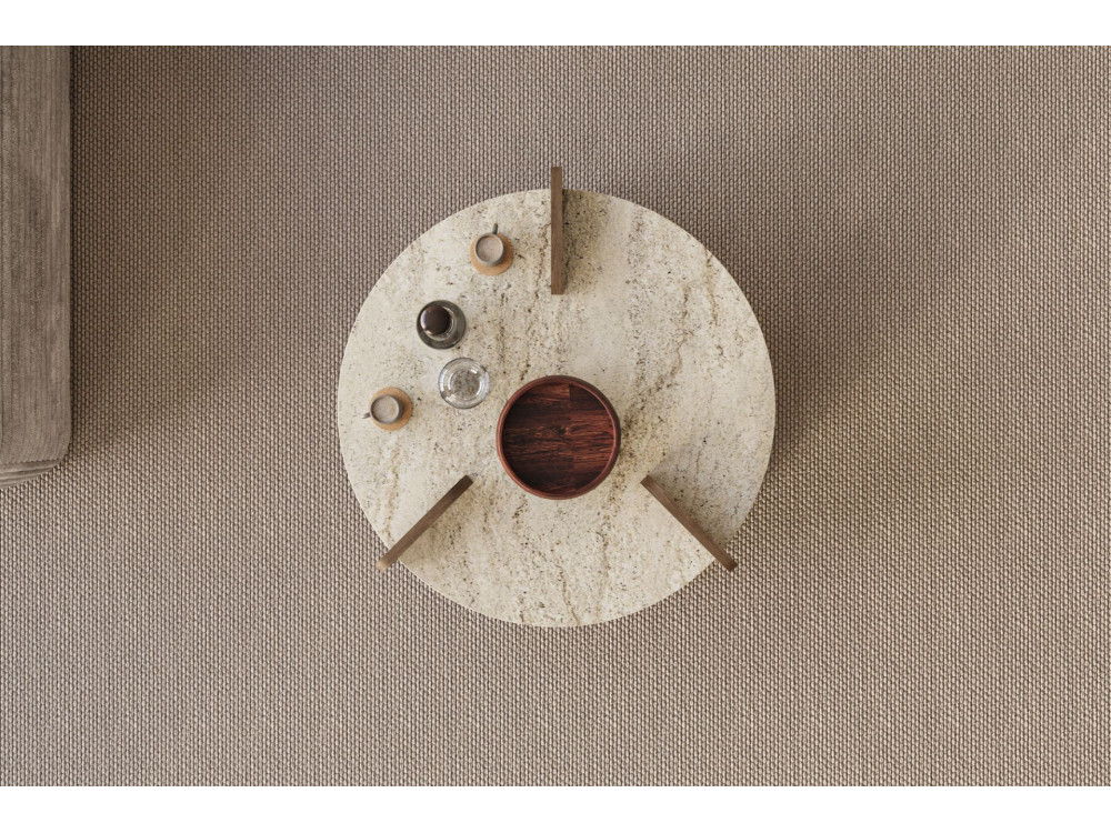 Mesa baja de madera "Oalla" 70 x 70 x 45 cm - Travertino