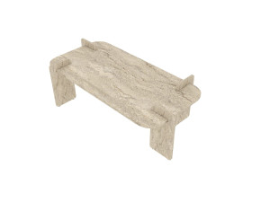 Mesa baja de madera "Lovge" 120 x 60 x 35 cm - Travertino