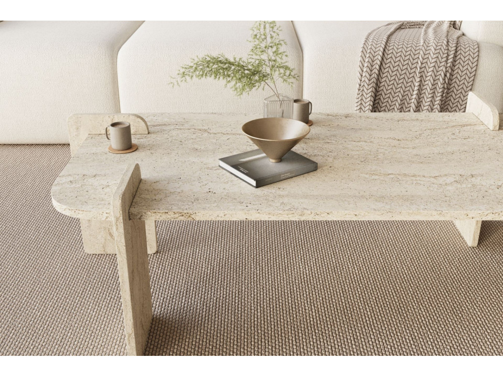 Mesa baja de madera "Lovge" 120 x 60 x 35 cm - Travertino