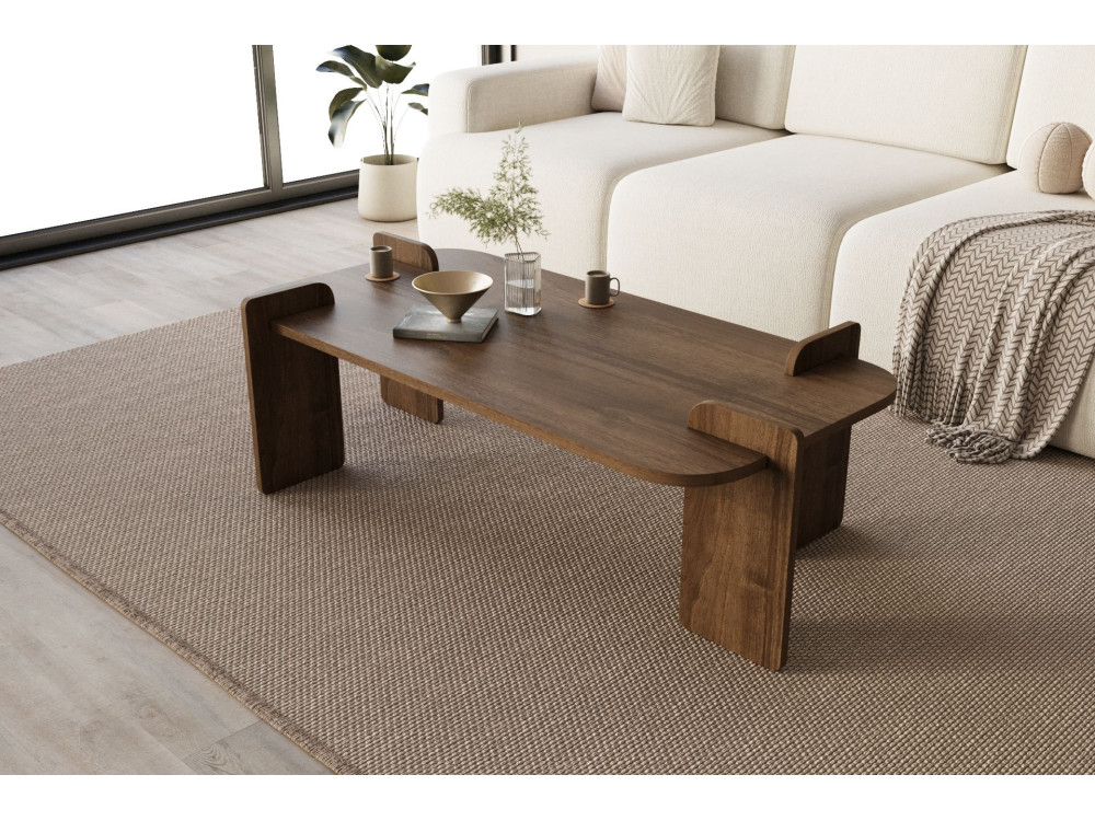 Mesa baja de madera "Lovge" 120 x 60 x 35 cm - Nogal