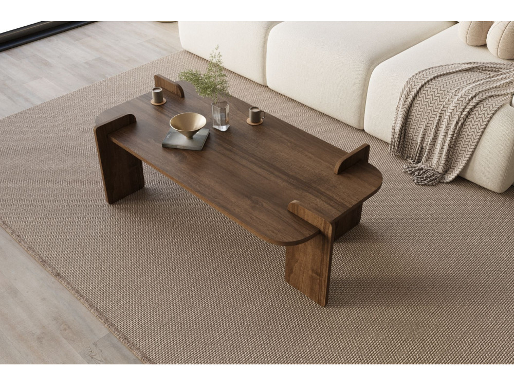 Mesa baja de madera "Lovge" 120 x 60 x 35 cm - Nogal
