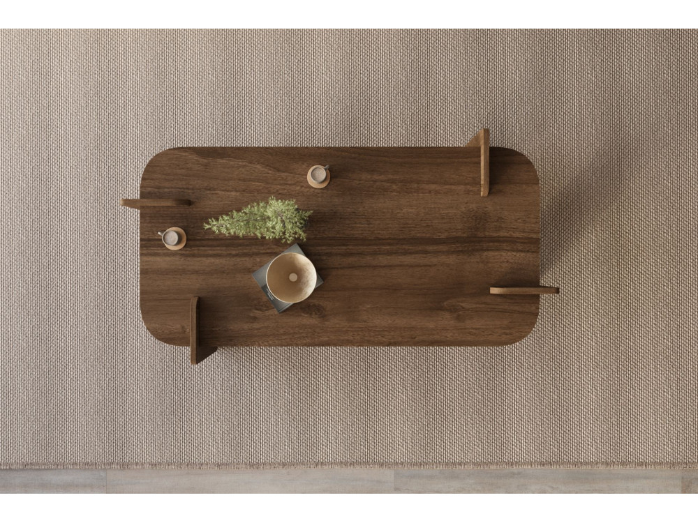 Mesa baja de madera "Lovge" 120 x 60 x 35 cm - Nogal