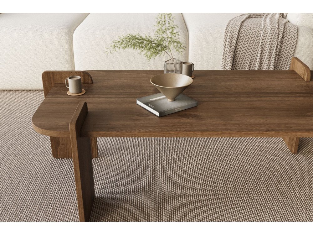 Mesa baja de madera "Lovge" 120 x 60 x 35 cm - Nogal