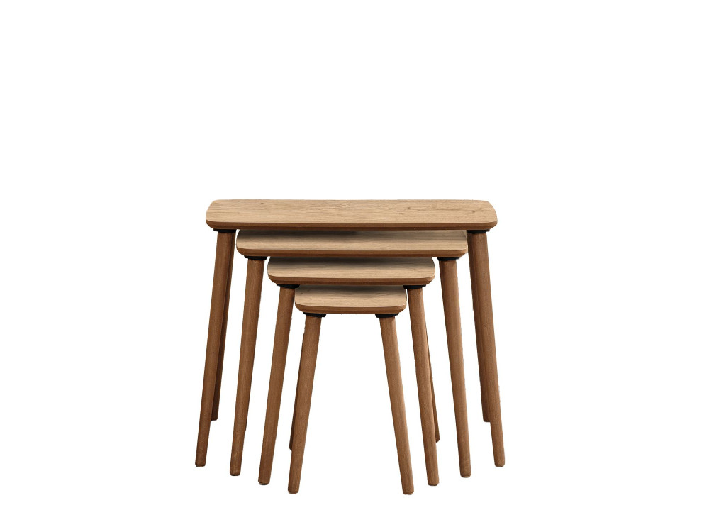 Mesa nido de madera "Luci" 4 piezas 70 x 40 x 55 cm - Roble