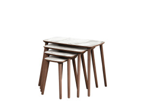 Mesa nido de madera "Luci" 4 piezas 70 x 40 x 55 cm - Blanco