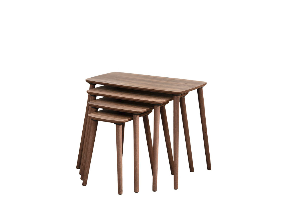 Mesa nido de madera "Luci" 4 piezas 70 x 40 x 55 cm - Nogal