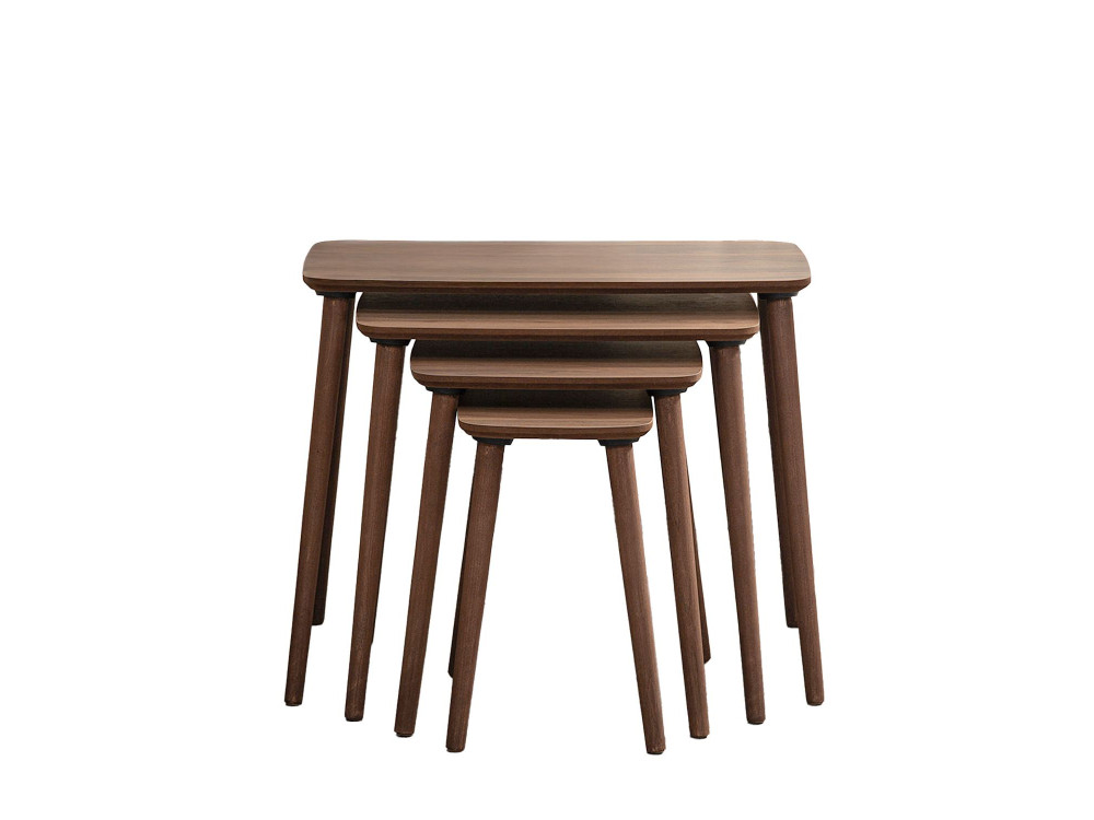 Mesa nido de madera "Luci" 4 piezas 70 x 40 x 55 cm - Nogal