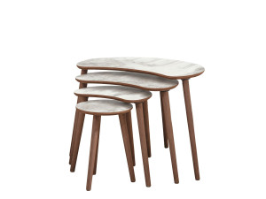Mesa nido de madera "Moon" (4 piezas) 40 x 75 x 55 cm - Blanco