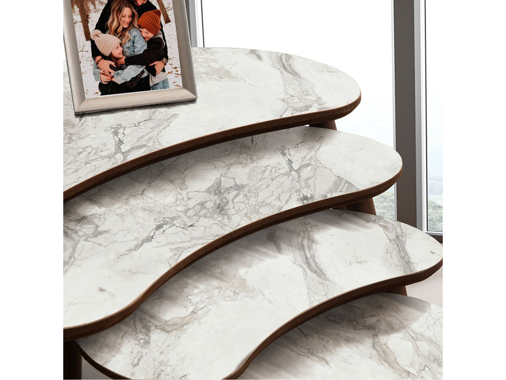 Mesa nido de madera "Moon" (4 piezas) 40 x 75 x 55 cm - Blanco