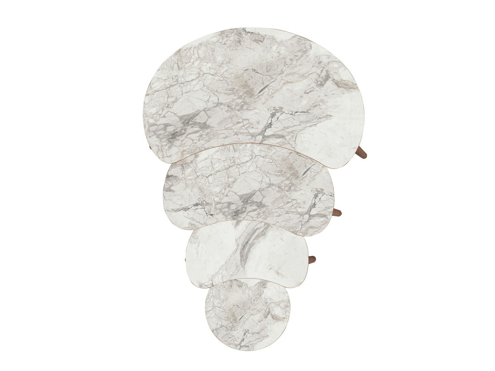 Mesa nido de madera "Moon" (4 piezas) 40 x 75 x 55 cm - Blanco