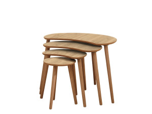 Mesa nido de madera "Moon" (4 piezas) 40 x 75 x 55 cm - Roble