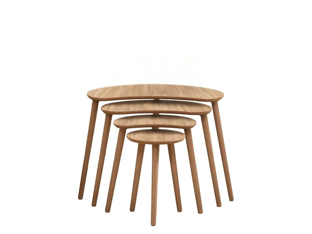 Mesa nido de madera "Moon" (4 piezas) 40 x 75 x 55 cm - Roble