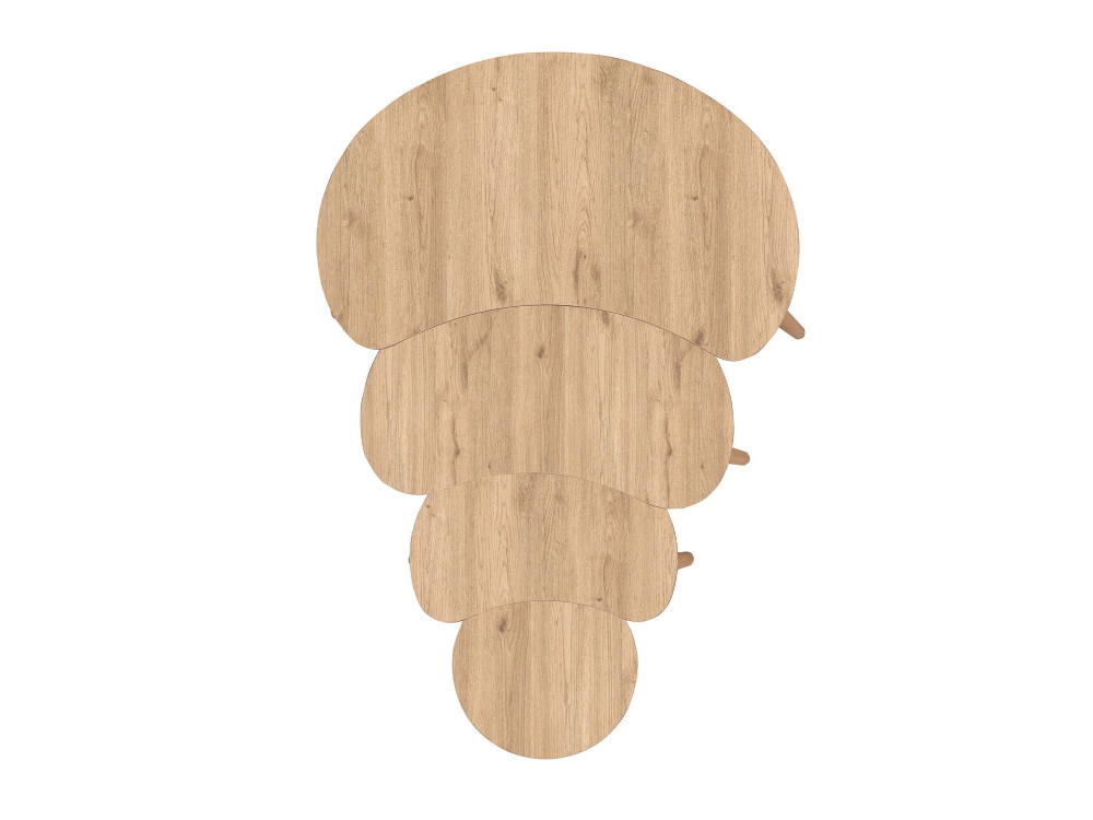 Mesa nido de madera "Moon" (4 piezas) 40 x 75 x 55 cm - Roble