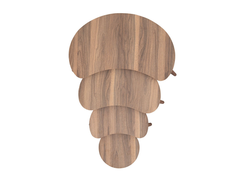 Mesa nido de madera "Moon" (4 piezas) 40 x 75 x 55 cm - Nogal
