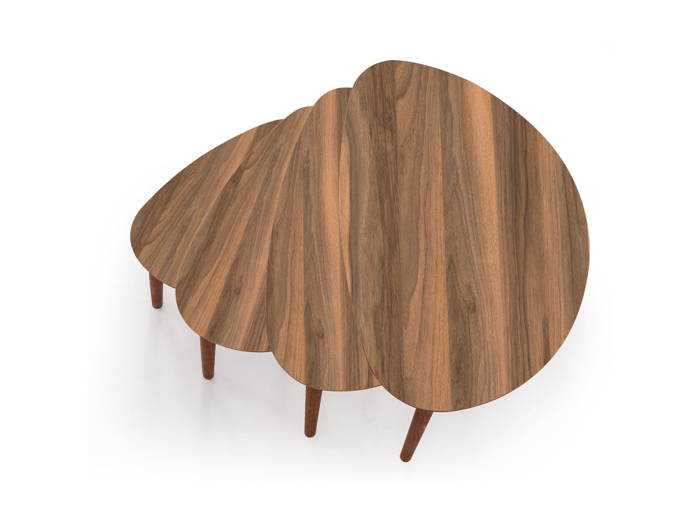 Mesa nido de madera "Nora" 4 piezas 68 x 45 x 55 cm - Nogal