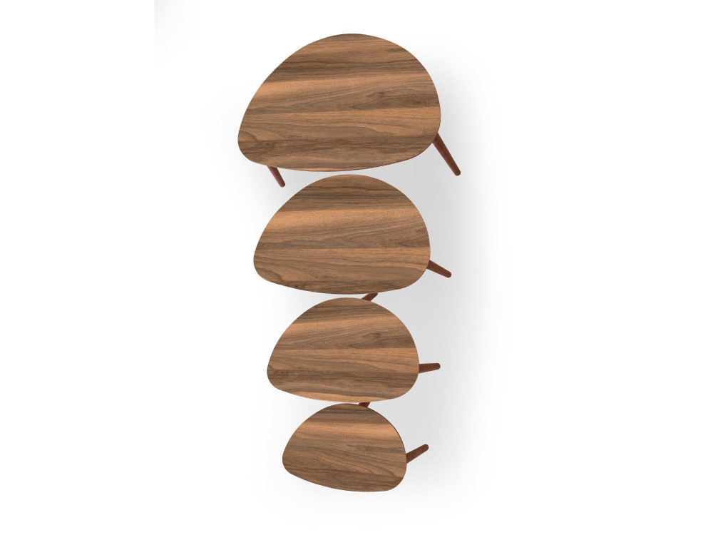 Mesa nido de madera "Nora" 4 piezas 68 x 45 x 55 cm - Nogal