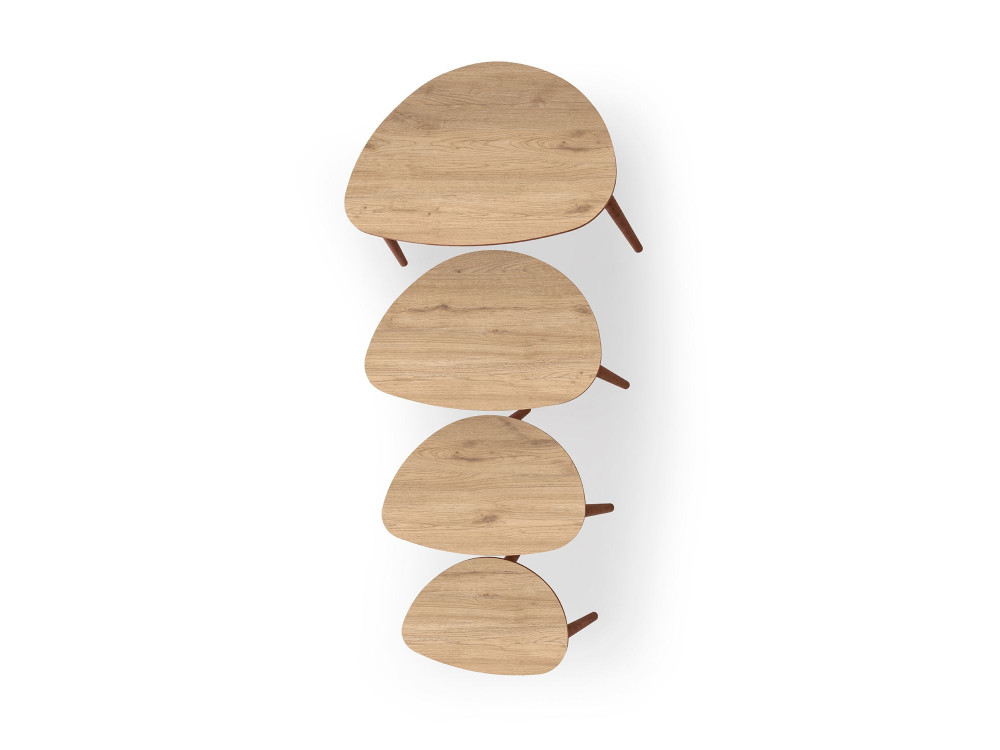 Mesa nido de madera "Nora" 4 piezas 68 x 45 x 55 cm - Roble