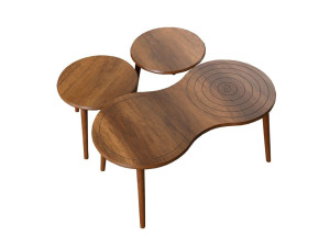 Juego de mesa baja de madera "Marlo" 100 x 50 x 45 cm - Nogal