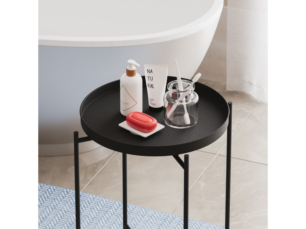 Mesa baja de metal "Sheby" 46 x 46 x 56 cm - Negro