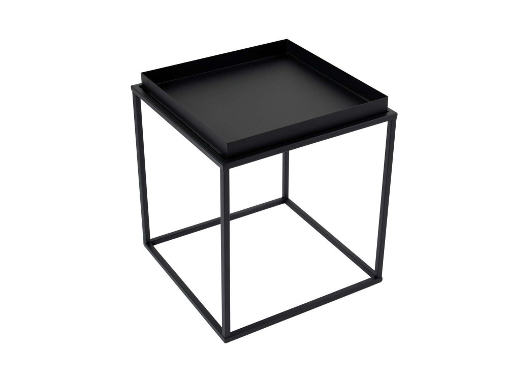 Mesa baja de metal "Koala" 45 x 45 x 52 cm - Negro