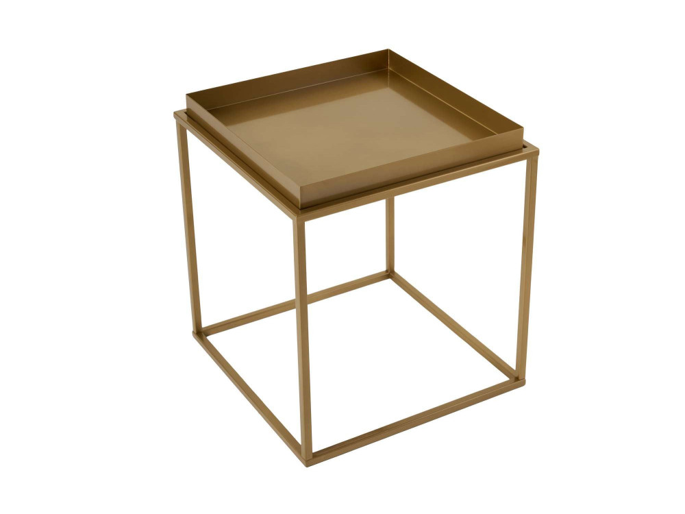Mesa baja de metal "Koala" 45 x 45 x 52 cm - Oro
