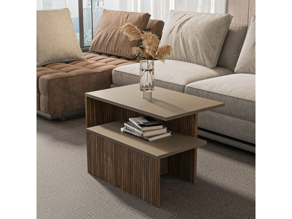 Mesa nido de madera "Twins" 2 piezas 72 x 45 x 42 cm - Topo
