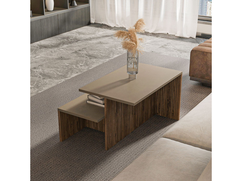 Mesa nido de madera "Twins" 2 piezas 72 x 45 x 42 cm - Topo
