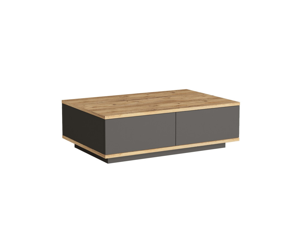Mesa baja de madera "Frew" - 90 x 60 x 28 cm - Marrón