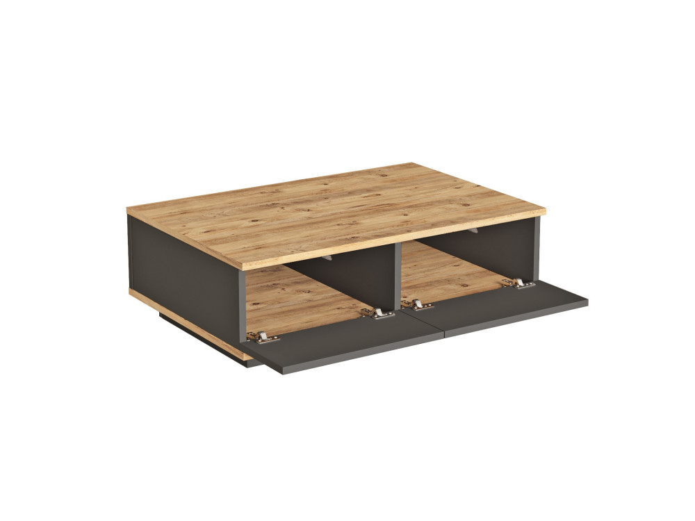 Mesa baja de madera "Frew" - 90 x 60 x 28 cm - Marrón