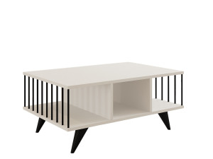 Mesa baja de madera "Bert" - 90 x 60 x 40 cm - Blanca