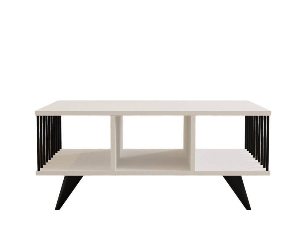 Mesa baja de madera "Bert" - 90 x 60 x 40 cm - Blanca