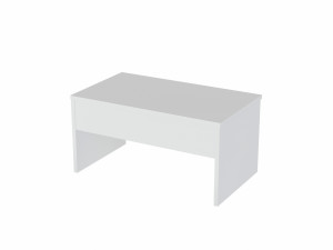 Mesa baja "Akilli" con caja de madera - 90 x 52 x 45 cm - Blanco