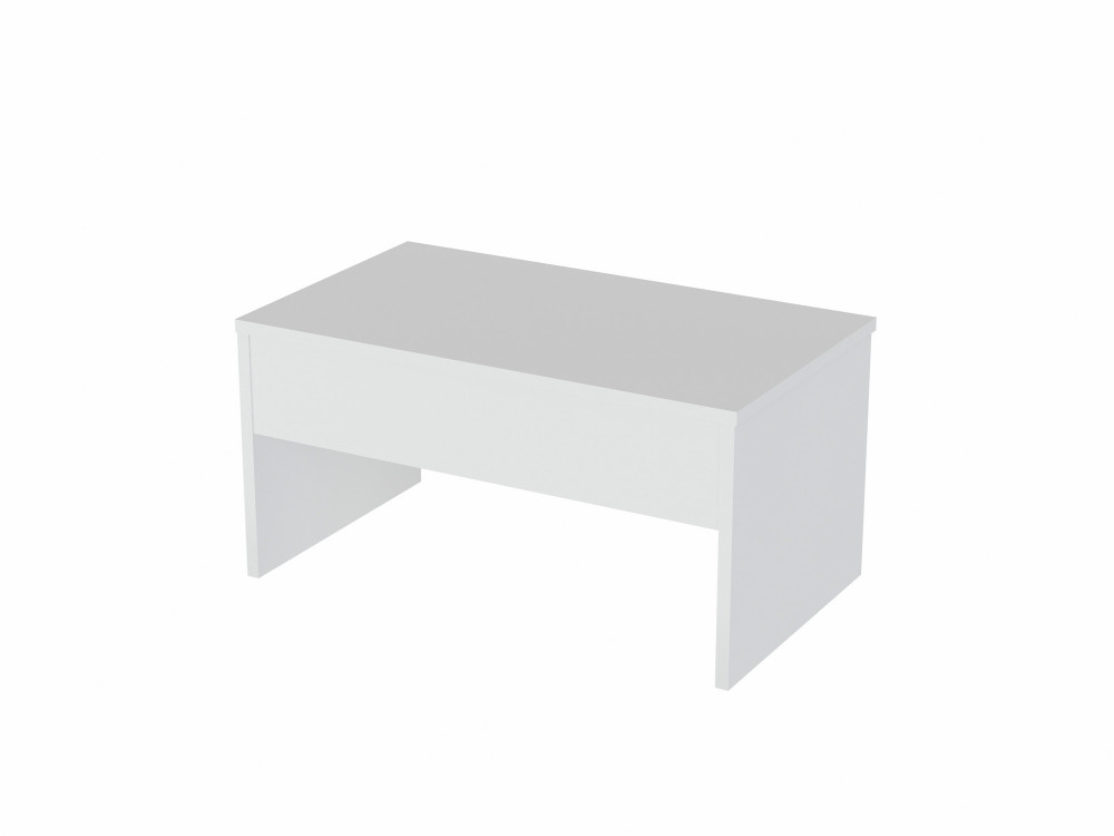 Mesa baja "Akilli" con caja de madera - 90 x 52 x 45 cm - Blanco