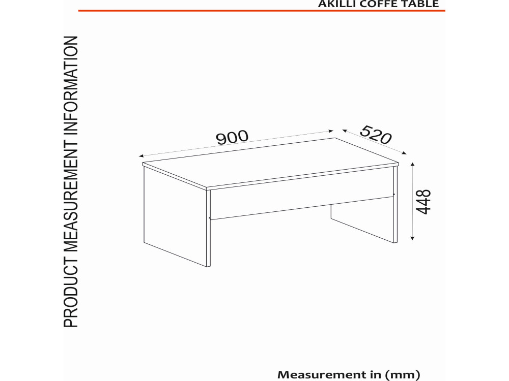 Mesa baja "Akilli" con caja de madera - 90 x 45 x 52 cm - Travertino