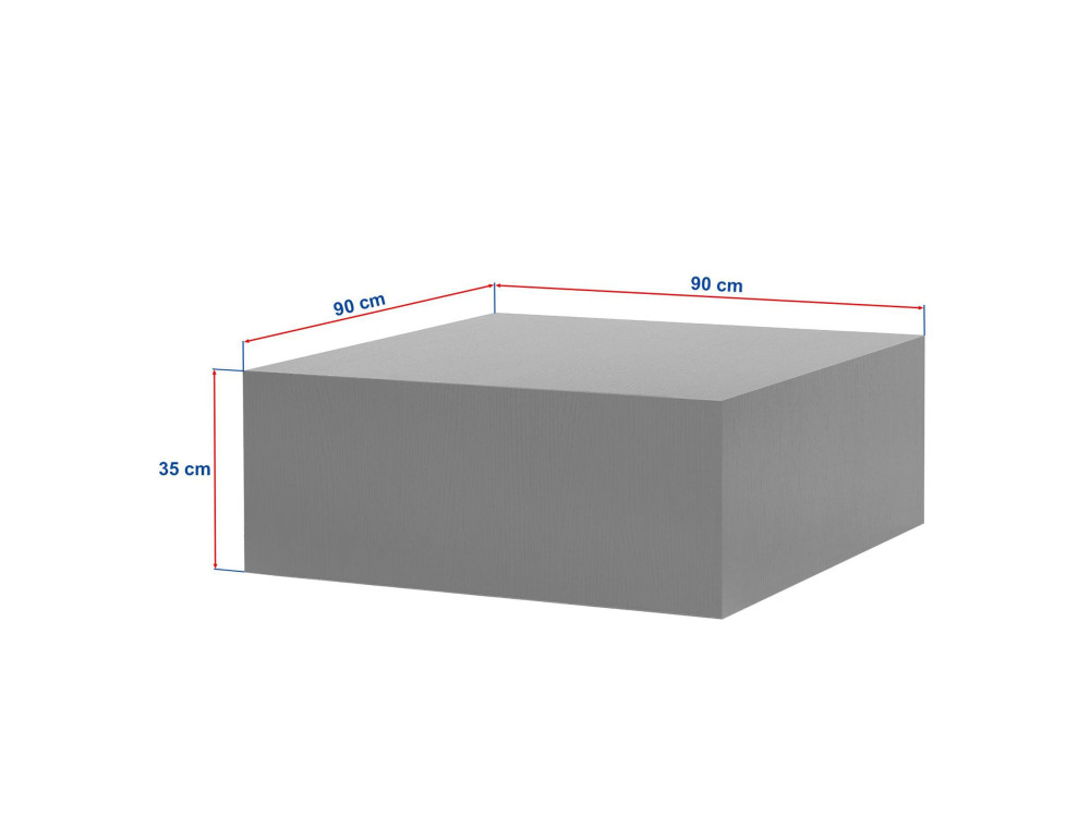 Mesa baja de MDF "Prizma" - 90 x 90 x 35 cm - Roble zafiro