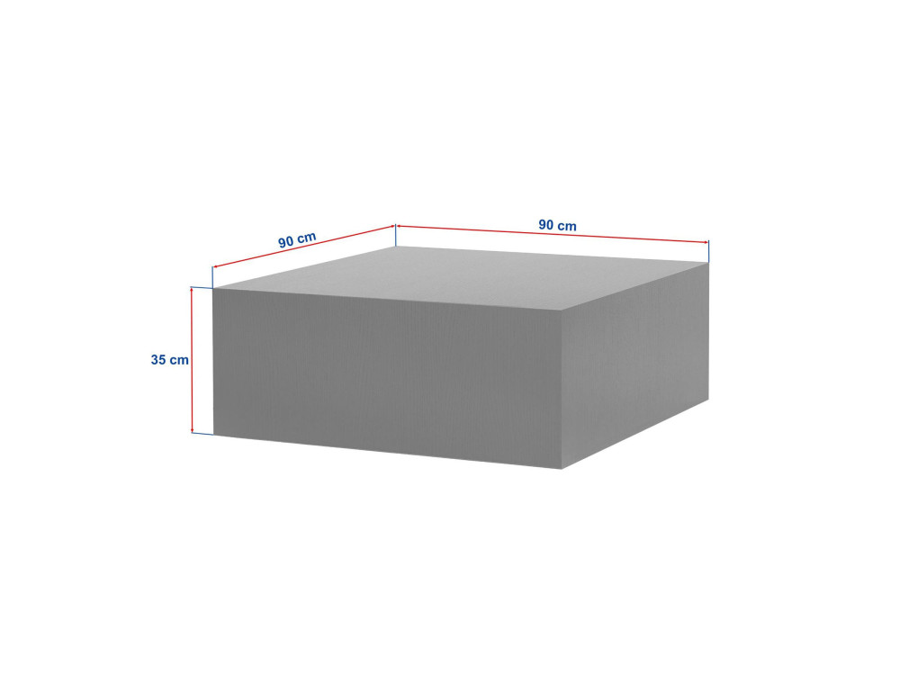 Mesa baja MDF "Prizma" - 90 x 90 x 35 cm - Madera negra