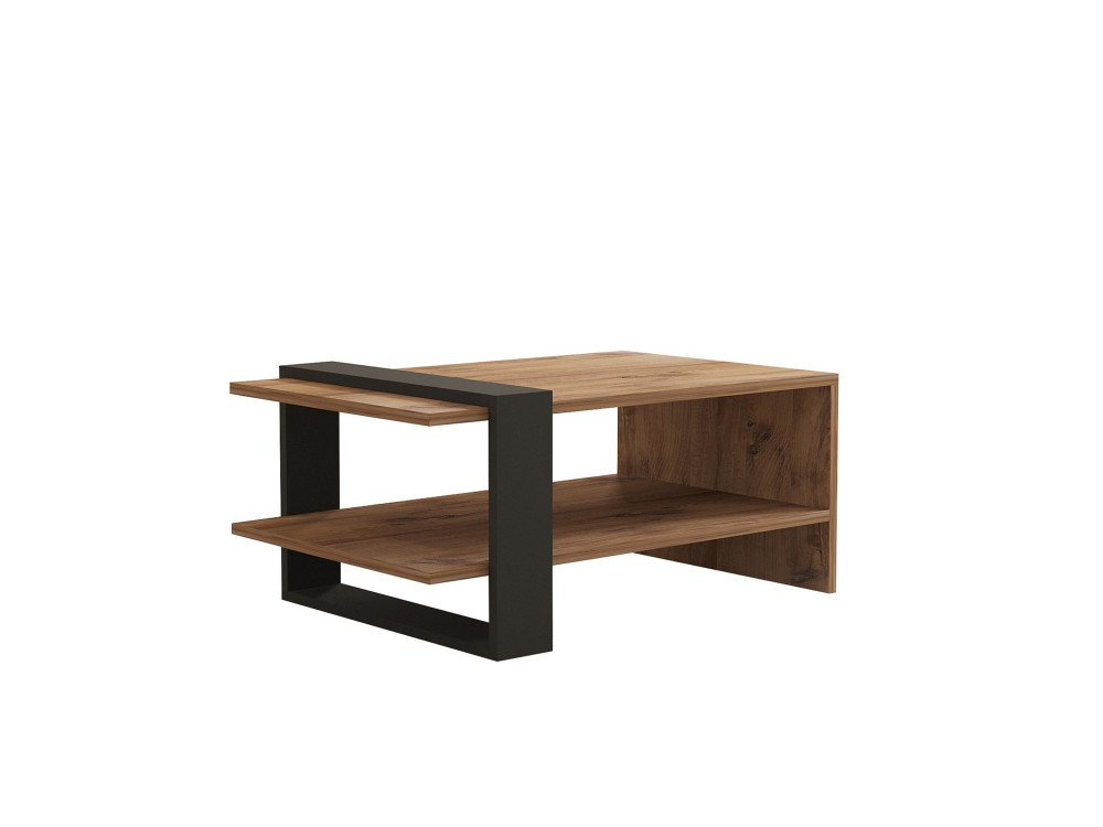 Mesa baja de madera "Ova" - 80 x 55 x 35 cm - Marrón